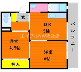 ビレッジハウス真備第二　３号棟の物件間取画像